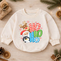 Ho Ho Ho Christmas Baby Outfit, Santa Reindeer Penguin Romper, Baby First Christmas Romper, Toddler Holiday Outfit, Xmas Baby Gift — product view 1