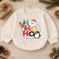 Ho Ho Ho Baby Christmas Outfit, Santa Reindeer Penguin Romper, Baby First Christmas Romper, Toddler Xmas Outfit, Holiday Baby Gift — product view 1