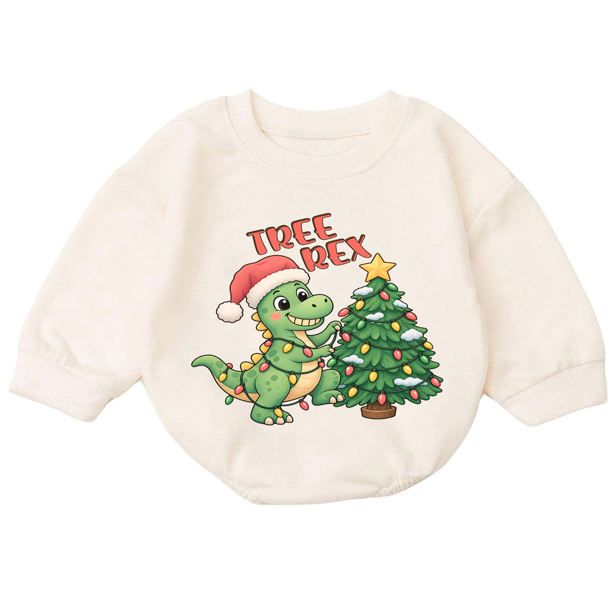 Tree Rex Christmas Baby Outfit, Cute Dinosaur Christmas Romper, Baby First Christmas Romper, Toddler Boy Holiday Outfit, Xmas Baby Gift — product view 7
