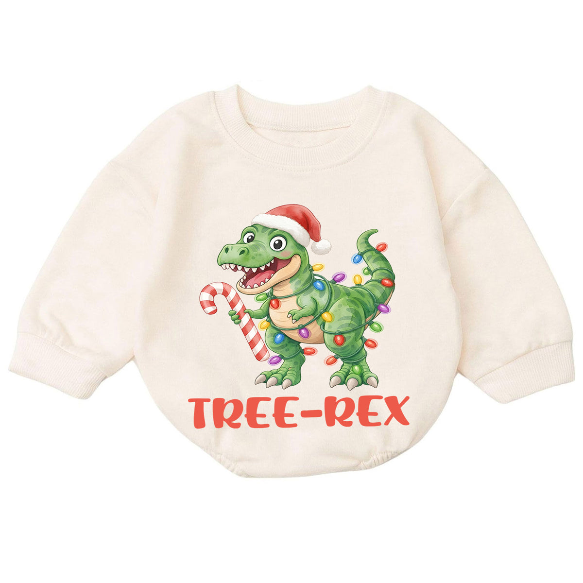 Tree Rex Dinosaur Baby Christmas Outfit, T Rex Holiday Romper, Baby First Christmas Romper, Toddler Boy Xmas Outfit, Christmas Baby Gift — product view 7