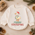 Merry Goosemas Baby Romper, Cute Christmas Goose Lights Outfit, Funny Toddler Holiday Romper, Sweet 1st Christmas Gift for Baby — product view 1