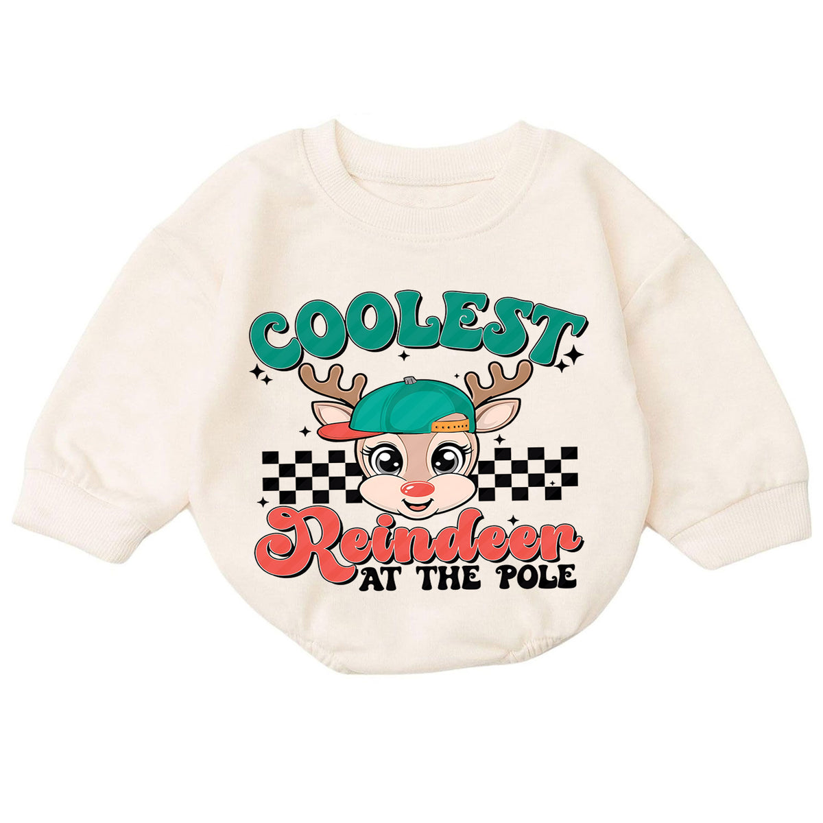 Coolest Reindeer Baby Christmas Outfit, Reindeer Holiday Romper, Toddler Christmas Romper, Cute Xmas Baby Outfit, Holiday Baby Gift — product view 7