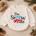 Im Snow Cute Baby Outfit, Snowman Christmas Romper, Baby Winter Holiday Romper, Toddler Xmas Outfit, Cute Christmas Baby Gift — product view 1