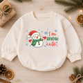 Im Snow Cute Baby Christmas Outfit, Cute Snowman Santa Hat Romper, Toddler Xmas Romper, Holiday Baby Outfit, Christmas Gift — product view 1