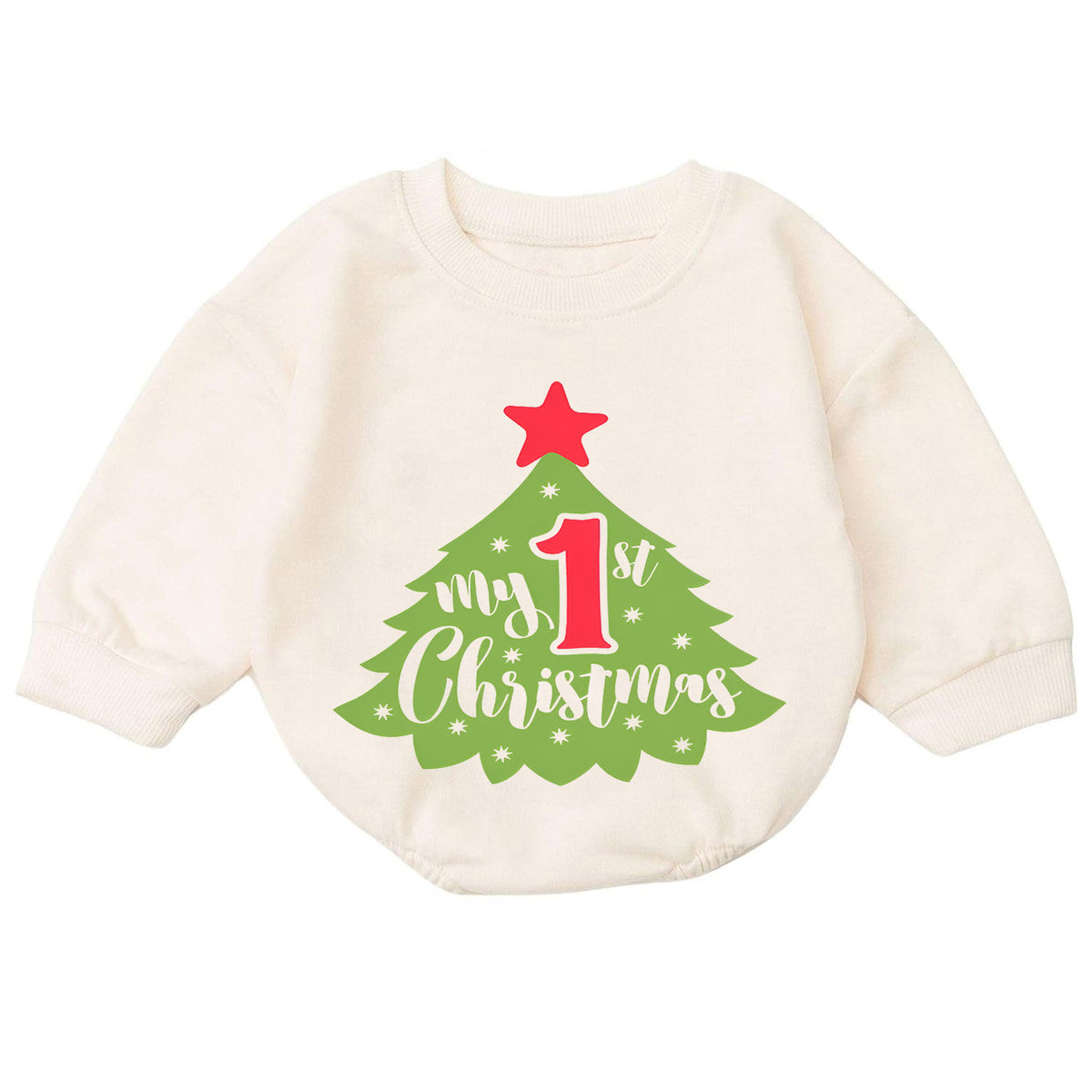 My First Christmas Baby Outfit, 1st Christmas Tree Romper, Baby First Christmas Romper, Infant Holiday Outfit, Xmas Baby Gift — product view 7