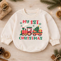 Baby First Christmas Outfit, My 1st Christmas Tree Baby Romper, Infant Christmas Outfit, Toddler Holiday Romper, First Xmas Gift — product view 1