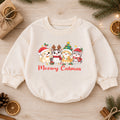 Meowy Catmas Baby Romper, Cute Cat Christmas Romper, Holiday Kitten Outfit, Toddler Xmas Gift for Cat Lovers — product view 1