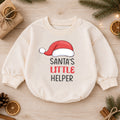 Santas Little Helper Baby Romper, Cute Santa Hat Christmas Romper, Toddler Holiday Outfit, Baby Xmas Gift for Baby — product view 1
