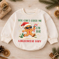 Gingerbread Baby Christmas Romper, You Can't Catch Me Holiday Romper, Funny Toddler Xmas Outfit, Cute Cookie Gift — product view 1