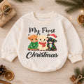 My First Christmas Highland Cow Baby Romper, Baby 1st Christmas & 1st Birthday Outfit, Cute Cow Holiday Romper, Farm Christmas Gift — product view 1