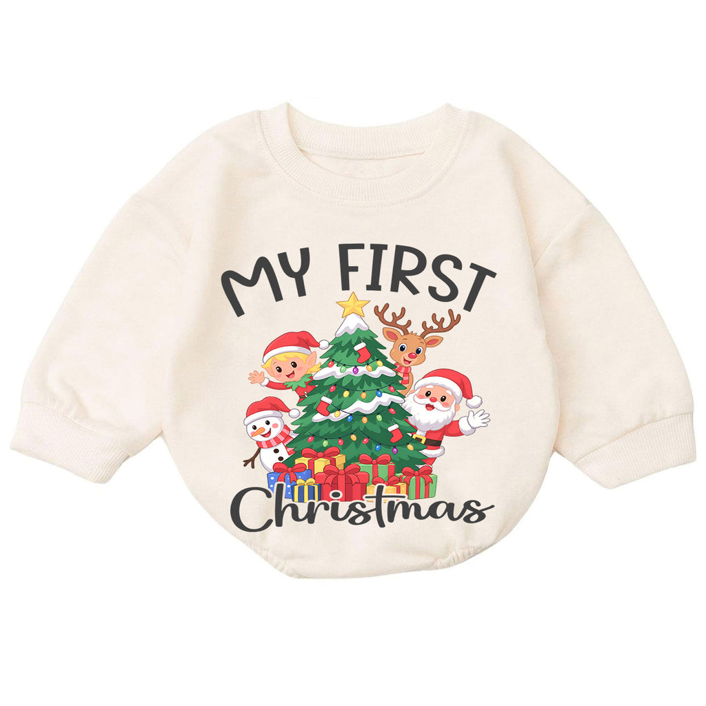My First Christmas Baby Romper, Santa Reindeer Elf Snowman Outfit, Baby First Xmas Romper, Cute Christmas Gift — product view 7