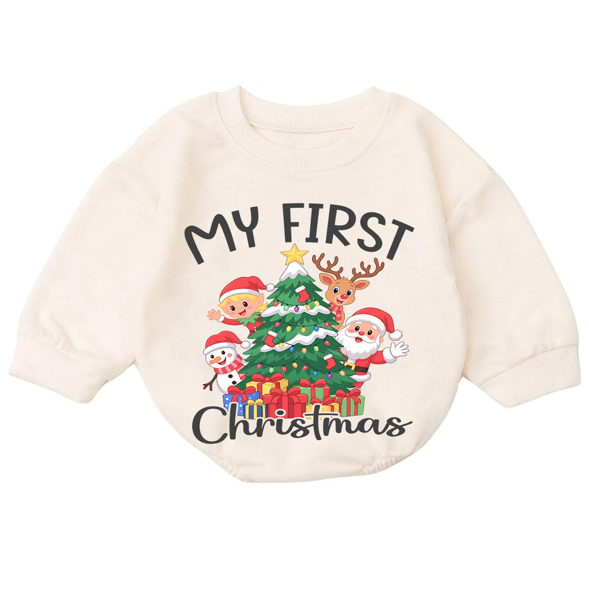 My First Christmas Baby Romper, Santa Reindeer Elf Snowman Outfit, Baby First Xmas Romper, Cute Christmas Gift — product view 7