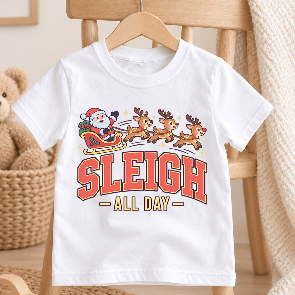 Sleigh All Day Shirt, Funny Santa Sleigh Reindeer Tee, Cute Merry Christmas Shirt, Festive Holiday Party Tee, Cute Reindeer Xmas Shirt (138 ký tự) — product view 4