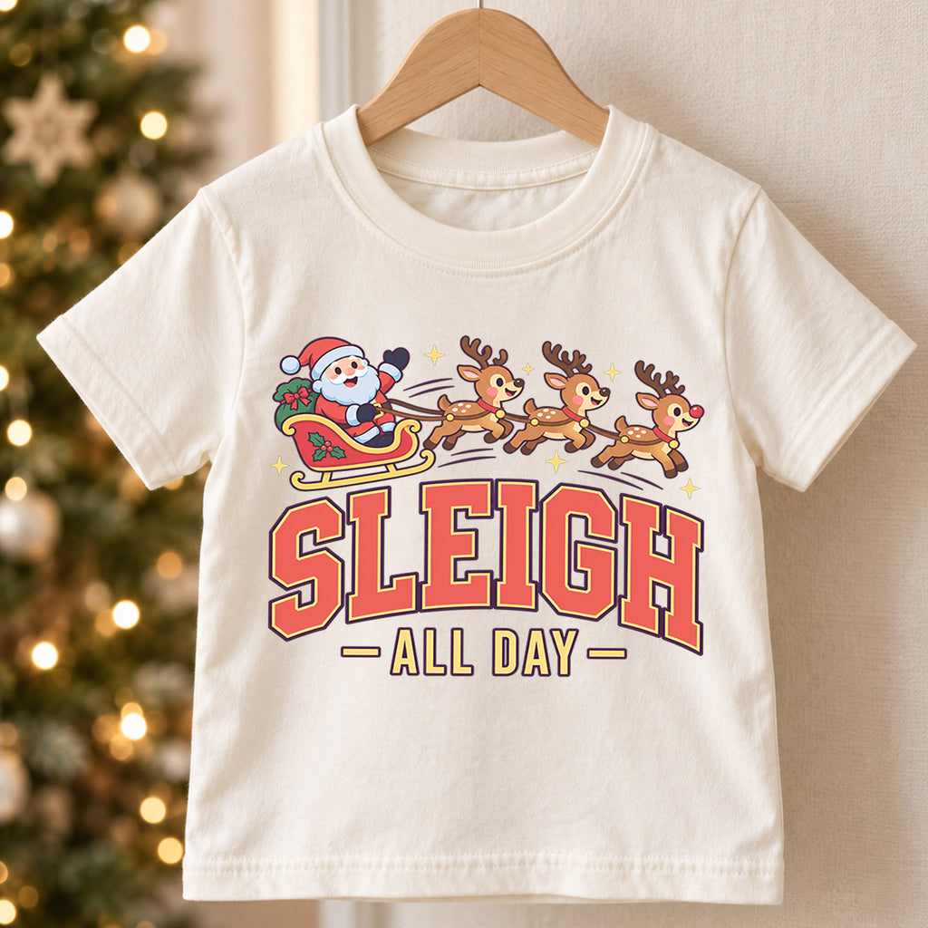 Sleigh All Day Shirt, Funny Santa Sleigh Reindeer Tee, Cute Merry Christmas Shirt, Festive Holiday Party Tee, Cute Reindeer Xmas Shirt (138 ký tự) — product view 5