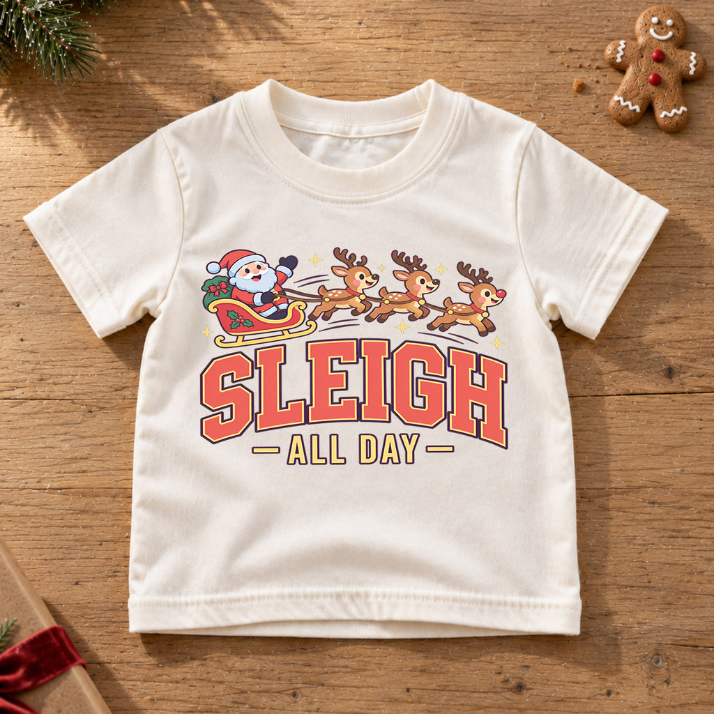 Sleigh All Day Shirt, Funny Santa Sleigh Reindeer Tee, Cute Merry Christmas Shirt, Festive Holiday Party Tee, Cute Reindeer Xmas Shirt (138 ký tự) — product view 6
