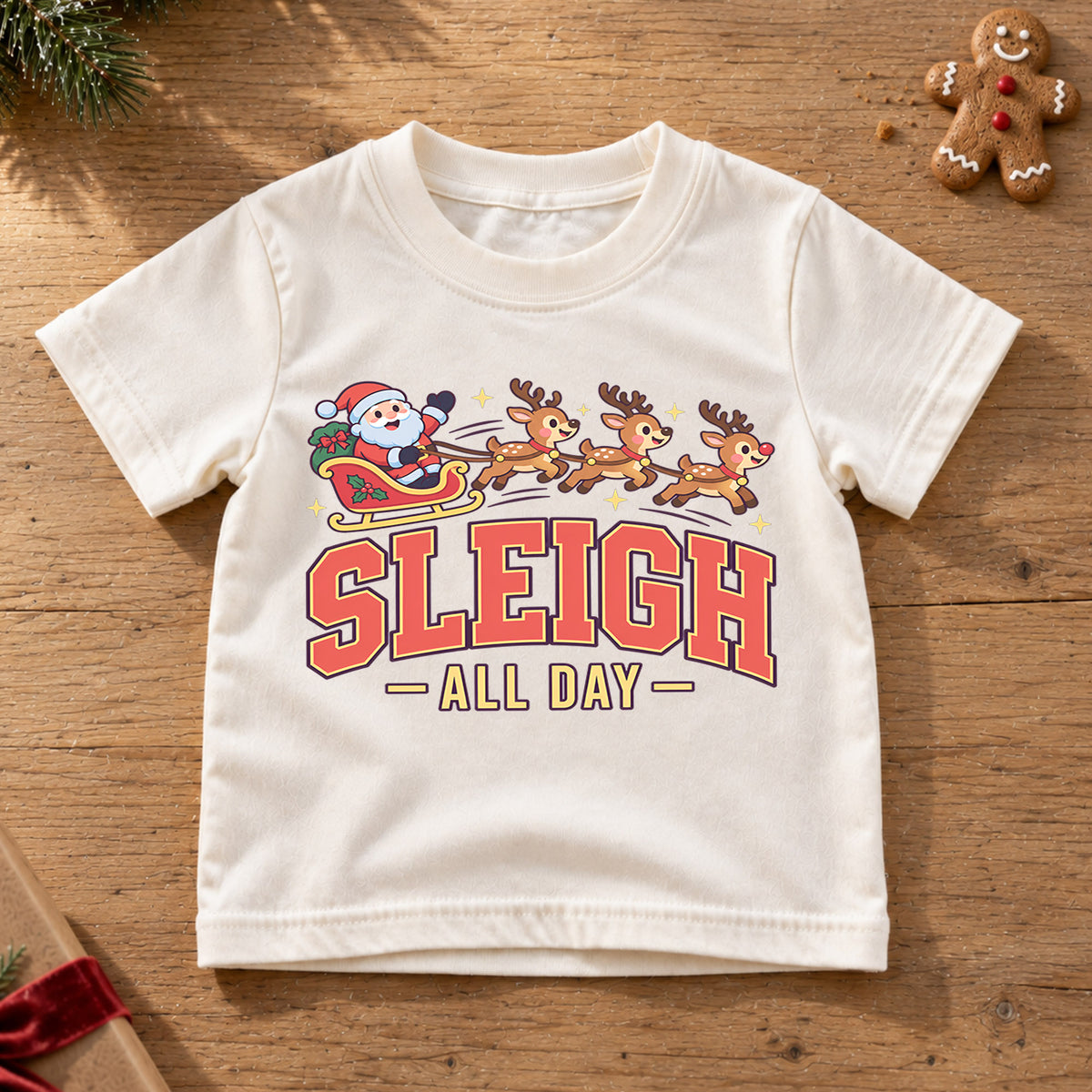 Sleigh All Day Shirt, Funny Santa Sleigh Reindeer Tee, Cute Merry Christmas Shirt, Festive Holiday Party Tee, Cute Reindeer Xmas Shirt (138 ký tự) — product view 6