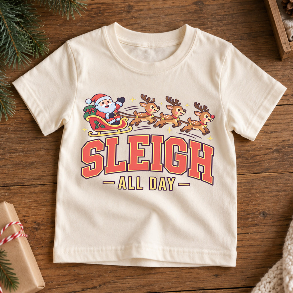 Sleigh All Day Shirt, Funny Santa Sleigh Reindeer Tee, Cute Merry Christmas Shirt, Festive Holiday Party Tee, Cute Reindeer Xmas Shirt (138 ký tự) — product view 7