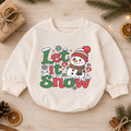 Let It Snow Baby Romper, Snowman Christmas Outfit, Toddler Holiday Romper, Cute Winter Baby Outfit, Christmas Gift for Baby — product view 1