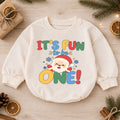 It's Fun to Be One Christmas Baby Romper, Santa 1st Birthday Outfit, Baby First Birthday Romper, Holiday Gift for Toddler — product view 1