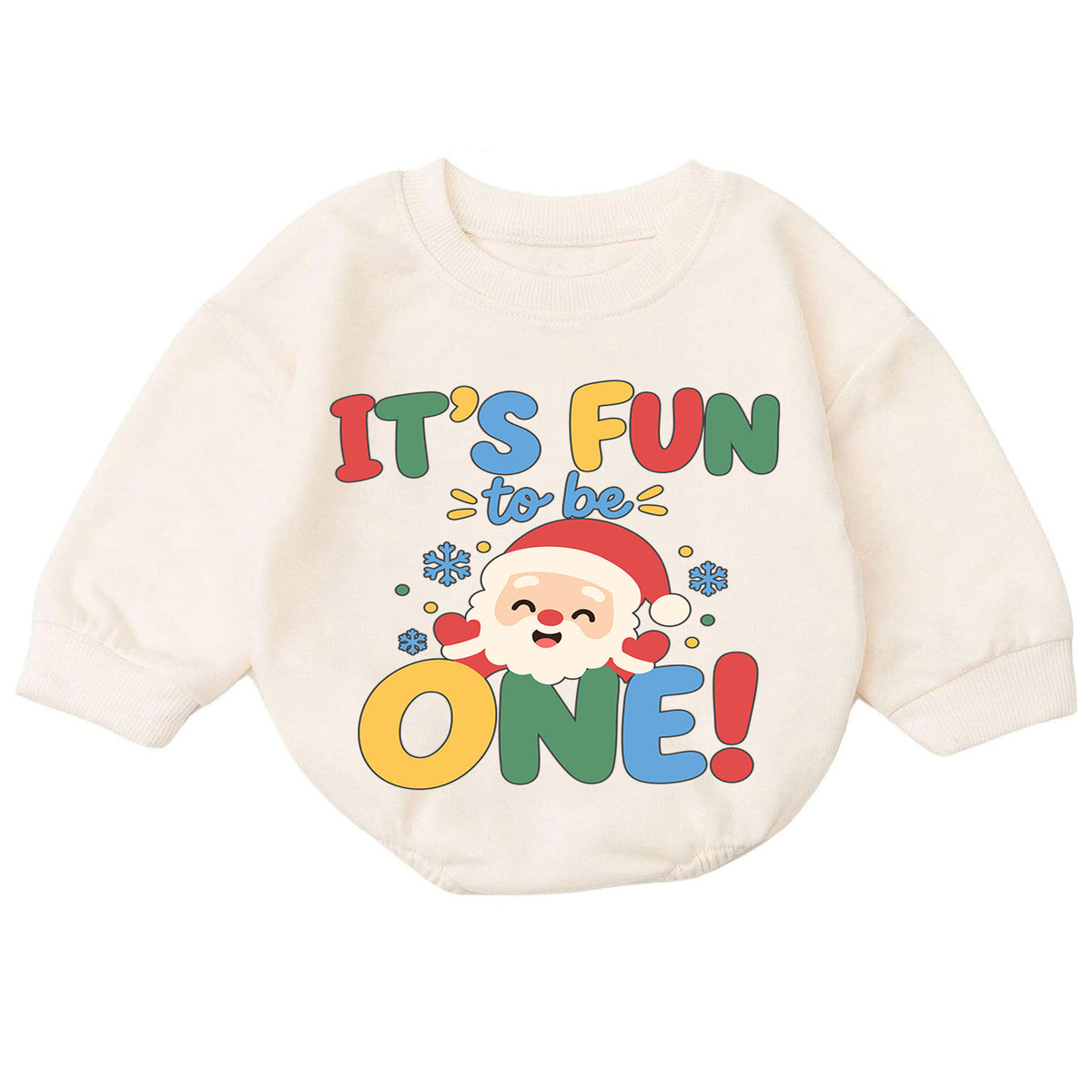 It's Fun to Be One Christmas Baby Romper, Santa 1st Birthday Outfit, Baby First Birthday Romper, Holiday Gift for Toddler — product view 7