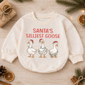 Santa's Silliest Goose Baby Romper, Funny Christmas Goose Outfit, Toddler Holiday Romper, Cute 1st Christmas Gift — product view 1