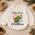My First Christmas Baby Romper, Santa Elf Snowman Holiday Romper, Baby 1st Christmas & 1st Birthday Outfit, Cute Christmas Keepsake Gift — product view 1