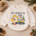 Get Ready to Dig Christmas Baby Romper, Excavator Holiday Outfit, Construction Toddler Romper, Cute Christmas Gift for Boys — product view 1