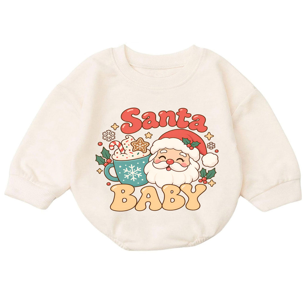 Santa Baby Christmas Romper, Cute Santa Baby Outfit, Toddler Christmas Romper, 1st Christmas Outfit, Holiday Gift for Baby — product view 7