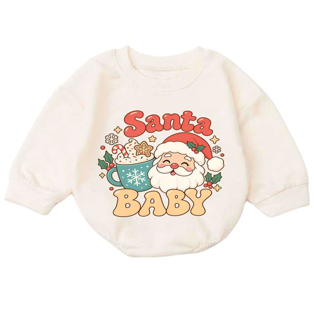 Santa Baby Christmas Romper, Cute Santa Baby Outfit, Toddler Christmas Romper, 1st Christmas Outfit, Holiday Gift for Baby — product view 7
