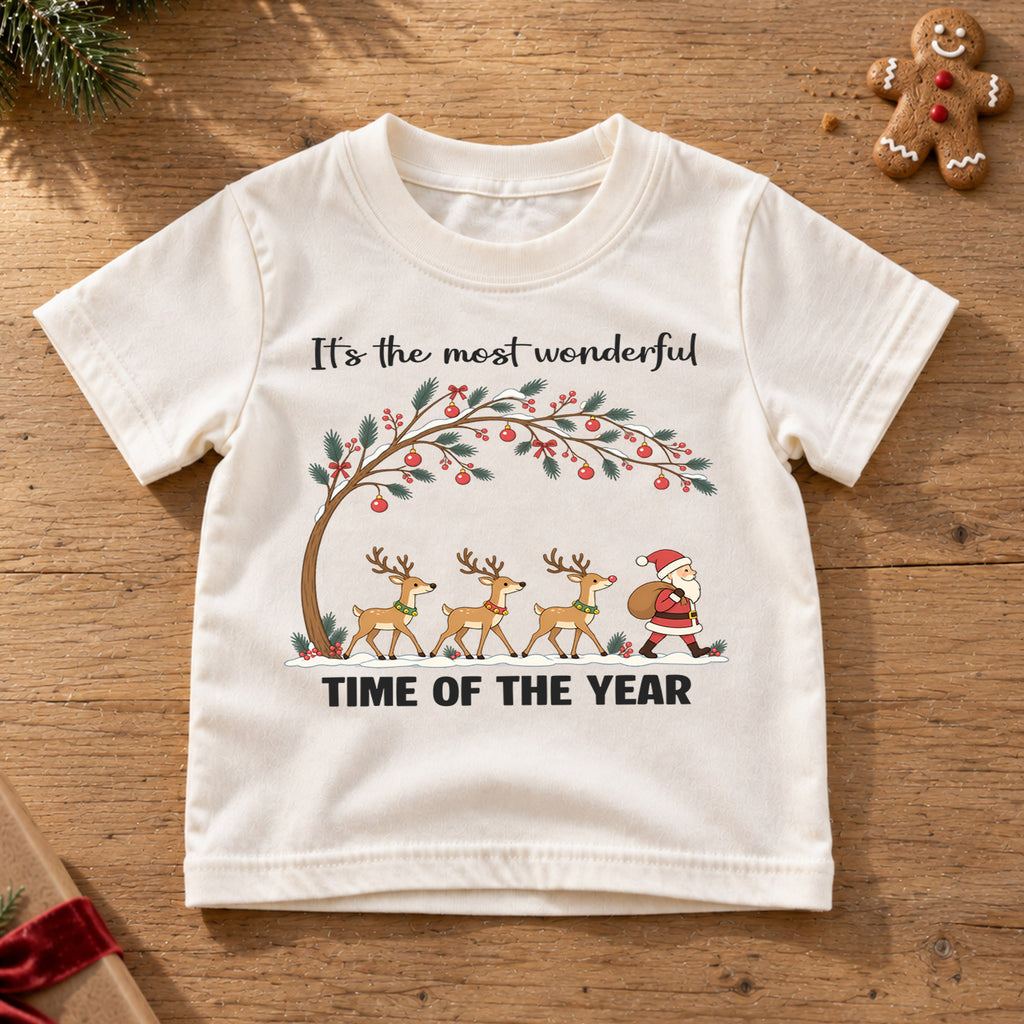 Most Wonderful Time Of The Year Shirt, Reindeer Santa Shirt, Retro Christmas Tree Tee, Vintage Xmas Holiday Shirt, Festive Winter Tee (138 ký tự) — product view 6