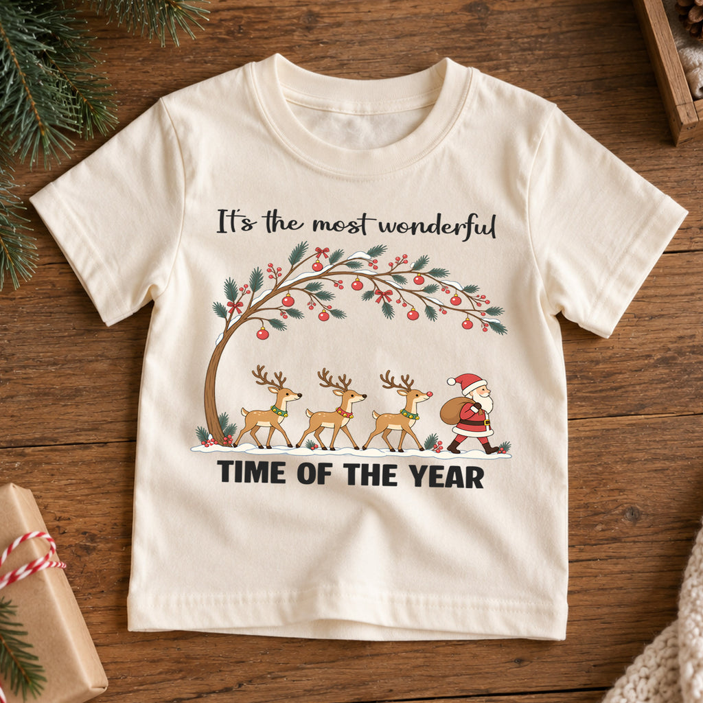 Most Wonderful Time Of The Year Shirt, Reindeer Santa Shirt, Retro Christmas Tree Tee, Vintage Xmas Holiday Shirt, Festive Winter Tee (138 ký tự) — product view 7