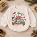 Let's Get Lit Snowman Romper, Merry Christmas Baby Outfit, 1st Christmas Keepsake, 1st Birthday Holiday Gift for Little Baby — product view 1