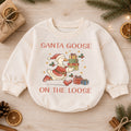 Santa Goose on the Loose Baby Romper, Christmas Goose Gift Outfit, Funny Toddler Holiday Romper, 1st Christmas Gift — product view 1
