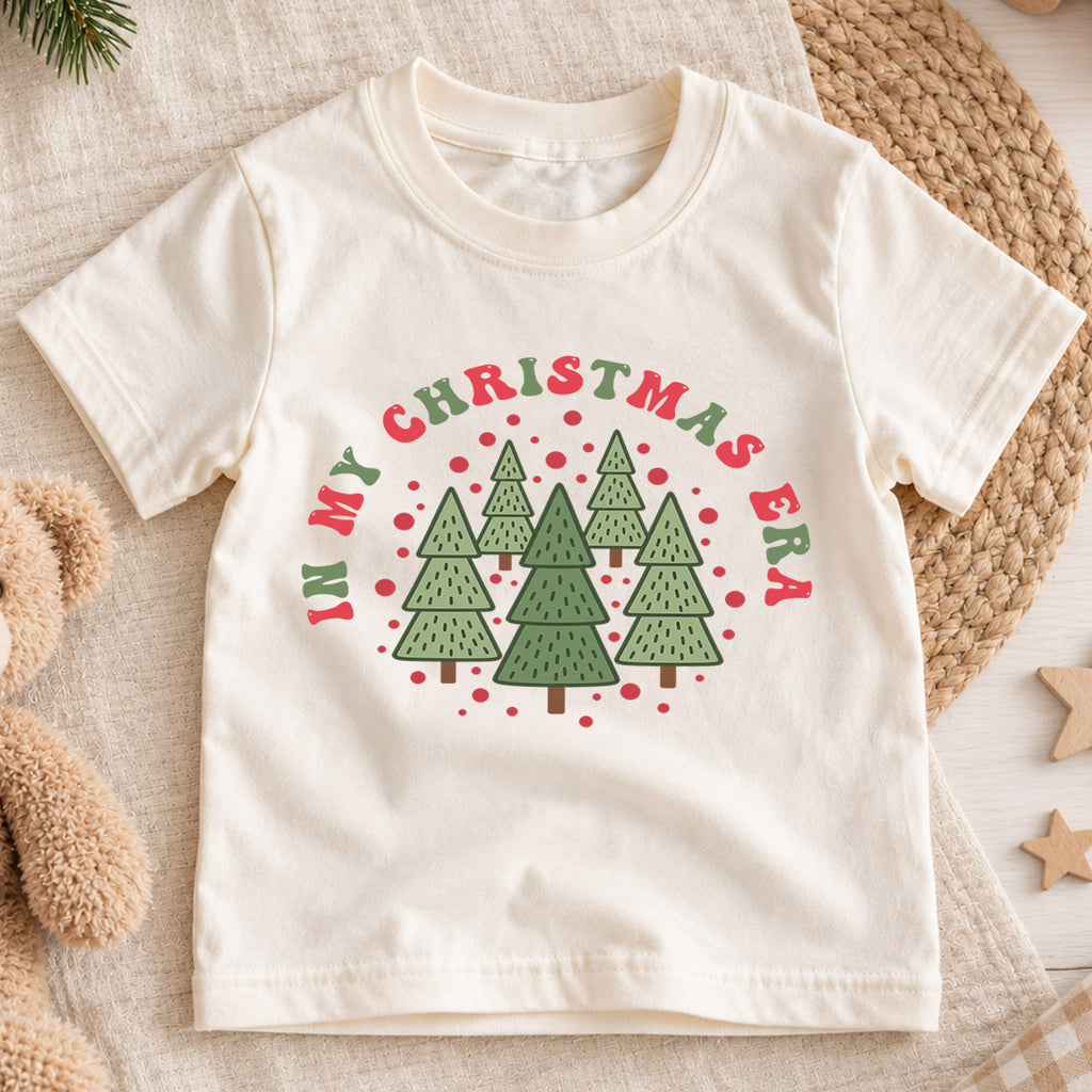 In My Christmas Era Kids Shirt, Minimal Christmas Tree Tee, Retro Holiday Outfit for Boys Girls, Cute Festive Christmas Gift for Kids — product view 1