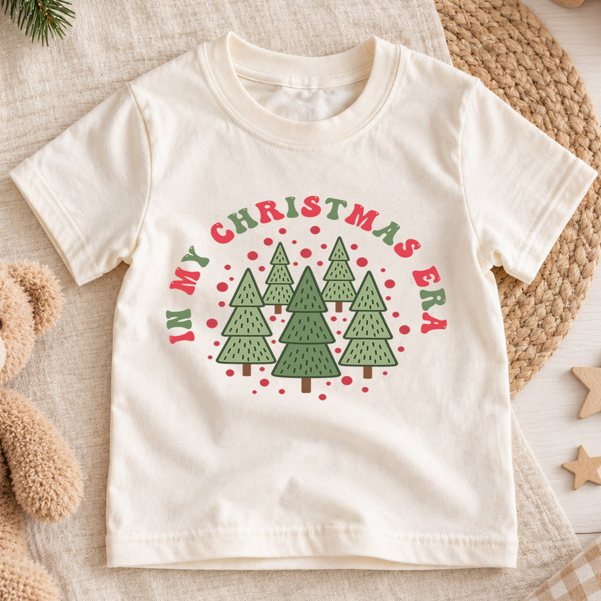 In My Christmas Era Kids Shirt, Minimal Christmas Tree Tee, Retro Holiday Outfit for Boys Girls, Cute Festive Christmas Gift for Kids — product view 1