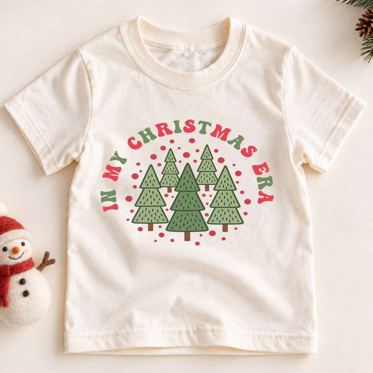 In My Christmas Era Kids Shirt, Minimal Christmas Tree Tee, Retro Holiday Outfit for Boys Girls, Cute Festive Christmas Gift for Kids — product view 2