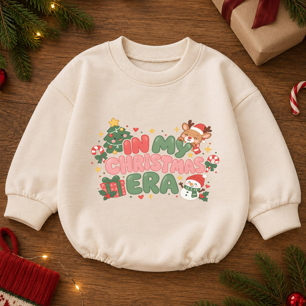 In My Christmas Era Baby Romper, Cute Holiday Character Outfit, 1st Christmas Gift, Winter 1st Birthday Keepsake for Little Baby — product view 2