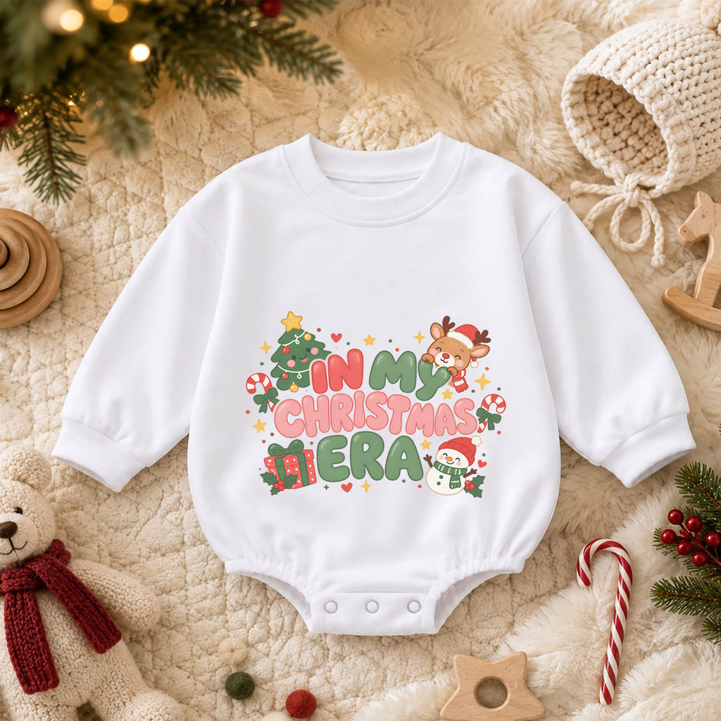 In My Christmas Era Baby Romper, Cute Holiday Character Outfit, 1st Christmas Gift, Winter 1st Birthday Keepsake for Little Baby — product view 3