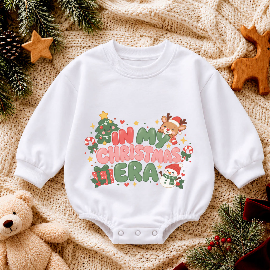 In My Christmas Era Baby Romper, Cute Holiday Character Outfit, 1st Christmas Gift, Winter 1st Birthday Keepsake for Little Baby — product view 4