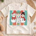 Christmas Goose Kids Shirt, Cute Holiday Goose Trio Tee, Santa Reindeer Snowman Goose Outfit, Funny Christmas Gift for Boys Girls Kids — product view 1