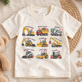 Construction Vehicles Christmas Kids T-Shirt, Excavator Dump Truck Holiday Tee, Toddler Boy Christmas Outfit, Truck Lover Xmas Gift — product view 1