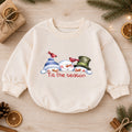 Snowman Christmas Baby Romper, Cute Winter Holiday Outfit, Toddler Xmas Romper, Tis the Season Snowman Design — product view 1