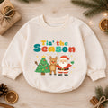 Tis the Season Baby Romper, Santa Reindeer Christmas Outfit, Cute Holiday Romper, Toddler Xmas Gift, Baby 1st Christmas — product view 1