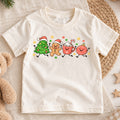 Christmas Characters Kids Shirt, Tree Gingerbread Cocoa Ornament Holiday Tee, Cute Festive Xmas T Shirt for Kids — product view 1