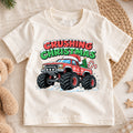 Crushing Christmas Monster Truck Kids Shirt, Christmas Truck Holiday T Shirt, Boys Xmas Tee, Festive Vehicle Gift for Kids — product view 1