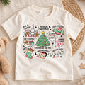 Christmas Favorites Kids Shirt, Milk Cookies Santa Tree Tee, Holiday Traditions Christmas Shirt for Kids, Cute Festive Christmas Gift — product view 1