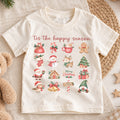 Tis the Happy Season Kids Christmas Shirt, Cute Holiday Icons Tee, Festive Christmas Outfit, Holiday Gift for Kids Festive Holiday Gift Idea — product view 1