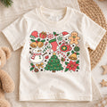 Christmas Icons Kids Shirt, Snowman Gingerbread Tree Tee, Cute Holiday Collage Christmas Shirt for Kids, Festive Xmas Outfit and Gift — product view 1
