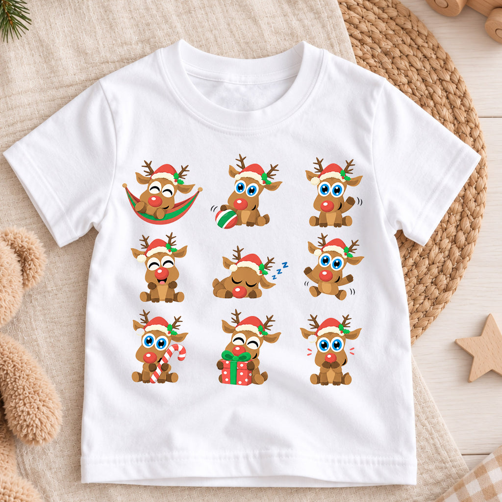 Christmas Icons Kids Shirt, Snowman Gingerbread Tree Tee, Cute Holiday Collage Christmas Shirt for Kids, Festive Xmas Outfit and Gift — product view 3