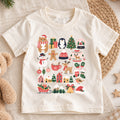 Ho Ho Ho Christmas Kids Shirt, Cute Santa Tree Reindeer Tee, Holiday Character Collage Shirt for Kids, Fun Festive Christmas Outfit — product view 1